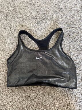 Nike Metallic Black Racerback Sports Bra